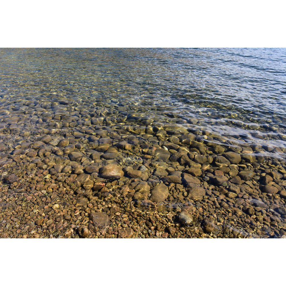 A close up of the water surface with rocks