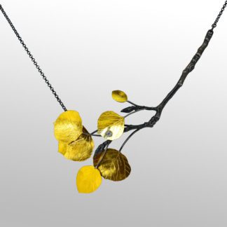 A necklace with yellow flowers on it