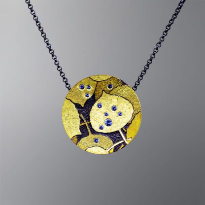 P081 Pendant 'Blue Sky Reflecting in Raindrops after the Storm Passed'