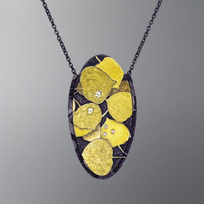 P057 Pendant 'Aspen Leaves Connecting to Earth after the Rain'