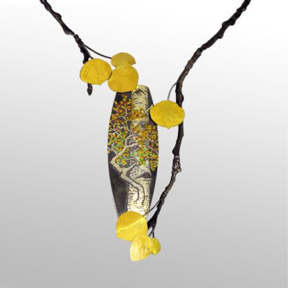 P969 Pendant 'Colors and Shapes of an Autumn Aspen Forest II'