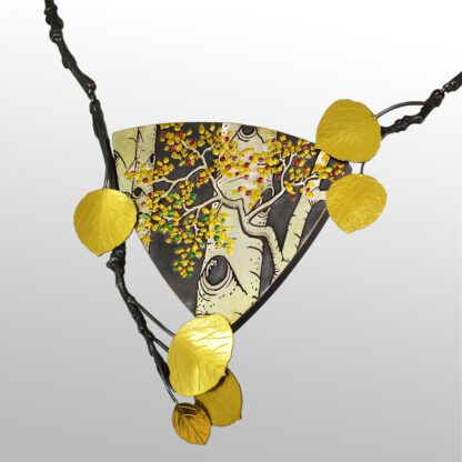 PN970  'Colors and Shapes of an Autumn Aspen Forest III' Pendant