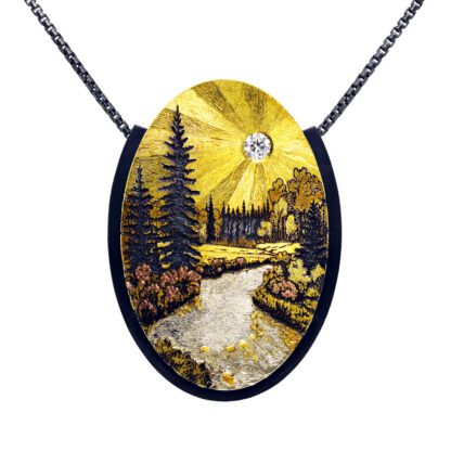 P011 Pendant 'Walk along the Mountain Creek'