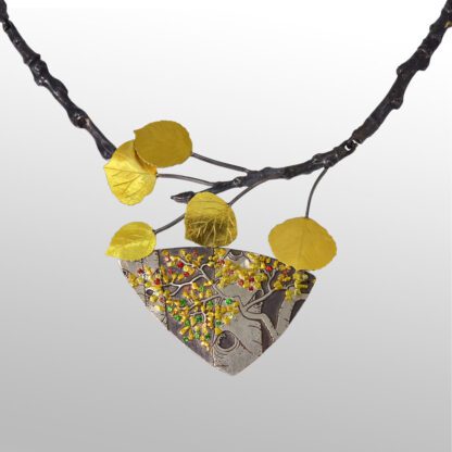 PN968 'Colors and Shapes of an Autumn Aspen Forest I' Pendant