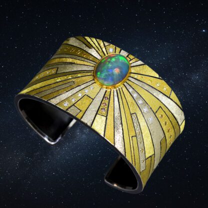 B262 Opal in the Sky - Expanding Universe Cuff Style Bracelet