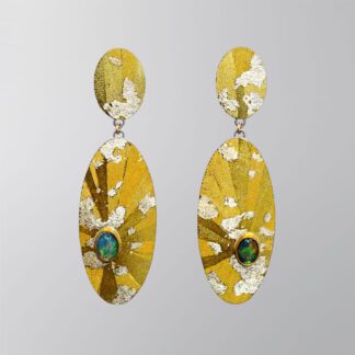 E901 Opal in the Sky - Rainbow in the Clouds Earrings with 14k Gold Posts
