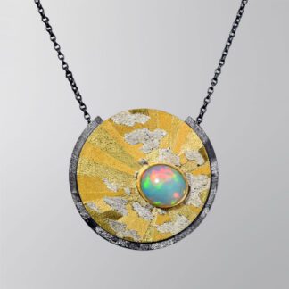Pendant “Opal in the Sky - Rainbow in the Clouds”