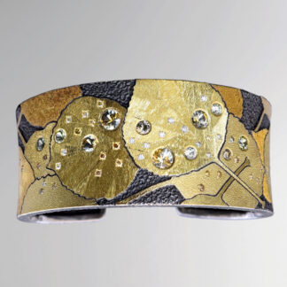 B270 narrow Cuff Style Bracelet “Aspen Leaves Connecting to Earth after the Rain"