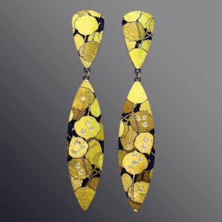 E778 Earrings “Aspen Leaves Connecting to Earth Glittering in the Sun”