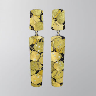 E896 Earrings “Aspen Leaves Connecting to Earth Glittering in the Sun”