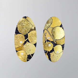 E897 Earrings “Aspen Leaves Connecting to Earth Glittering in the Sun”