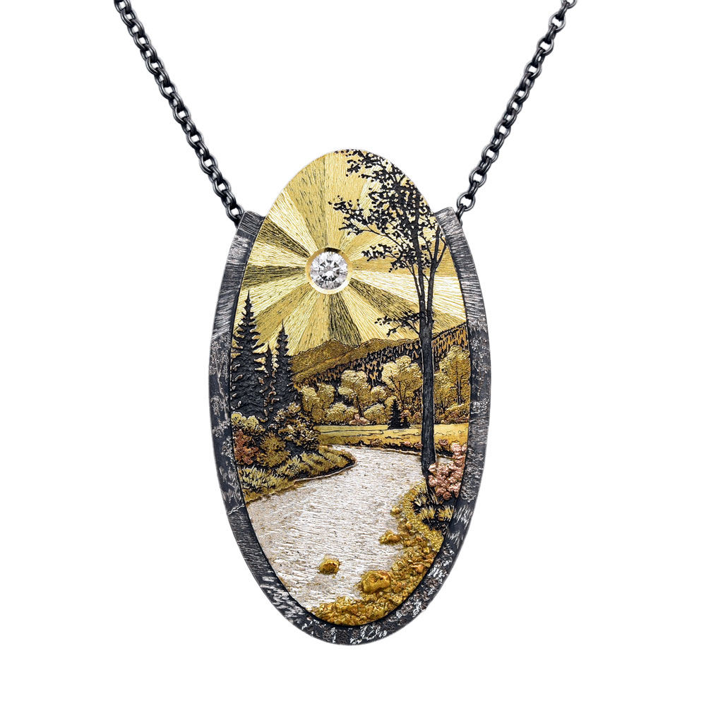 P237 Pendant “Walk along the Mountain Stream”