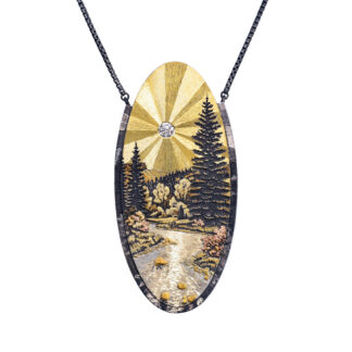 PB199 Pendant Brooch Combination “Balancing on the River Rocks”