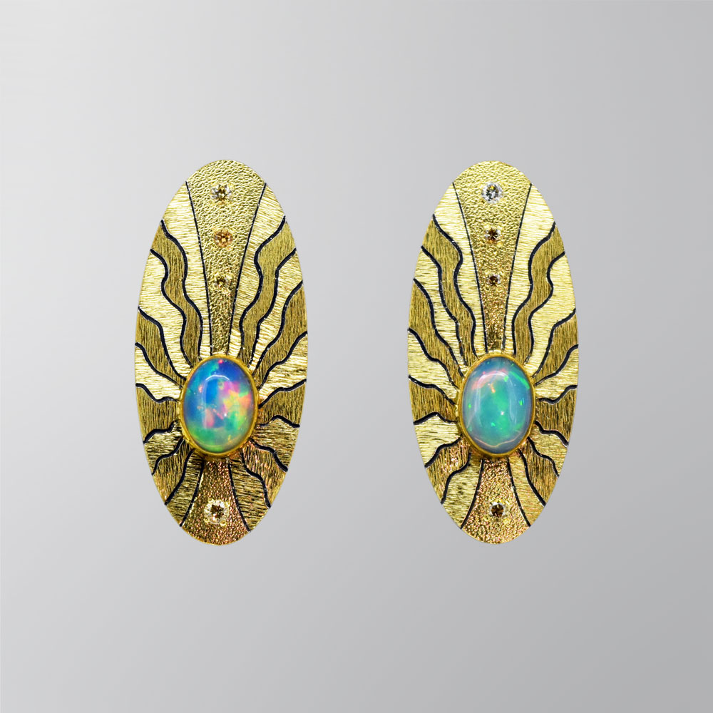 E908 Earrings “Radial Abstract”